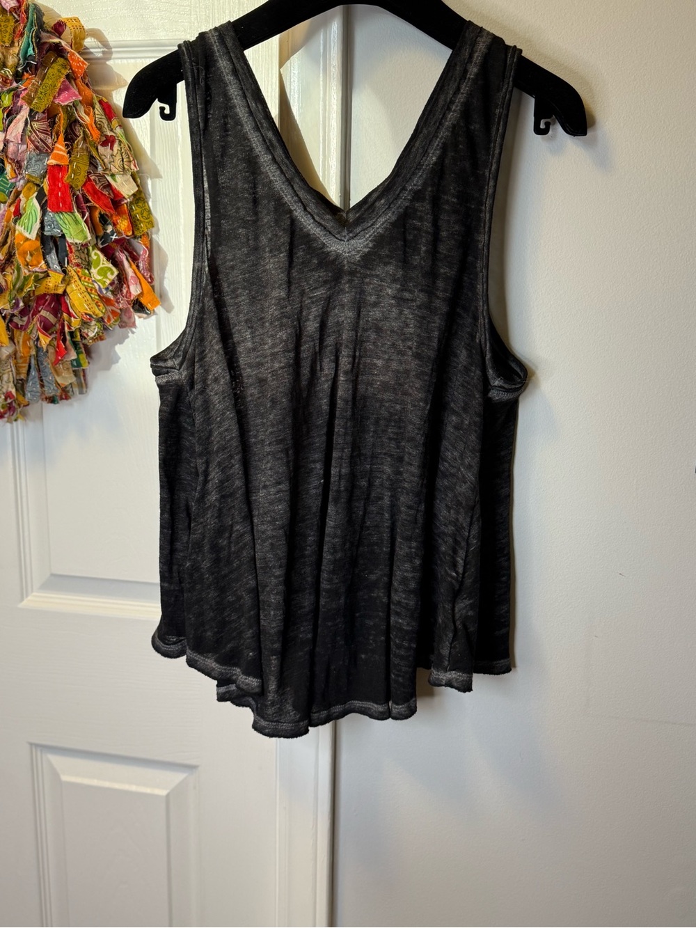 We The Free Washed Black V-Neck Sleeveless Tank - Picture 3 of 4